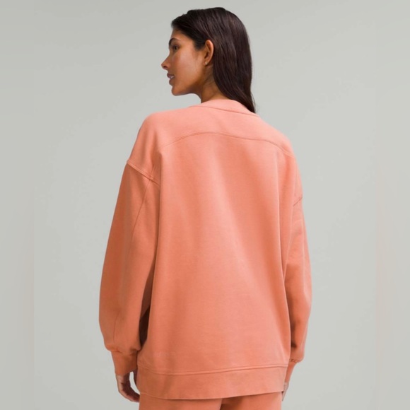 Lululemon Perfectly Oversized Crew Pink Savannah Size 2 - Picture 3 of 7